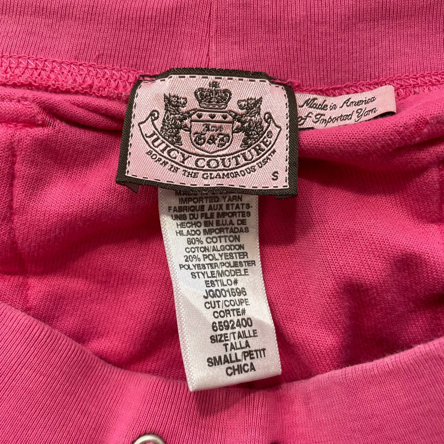 Vintage Juicy Couture Women's Hot Pink Velour Flared Track Pant Flap Pockets - S