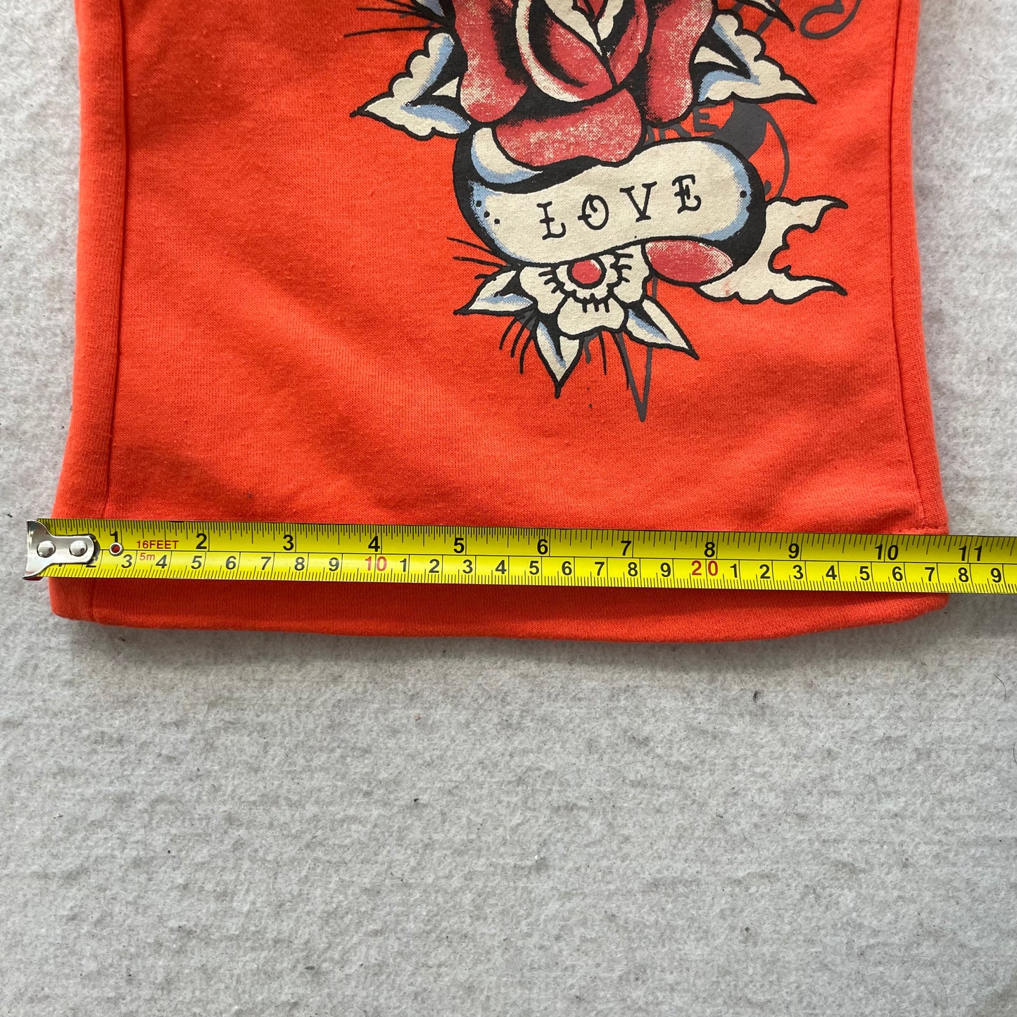 Ed Hardy Death Before Dishonor Dagger Graphic Women's Orange Track Pant Size XS