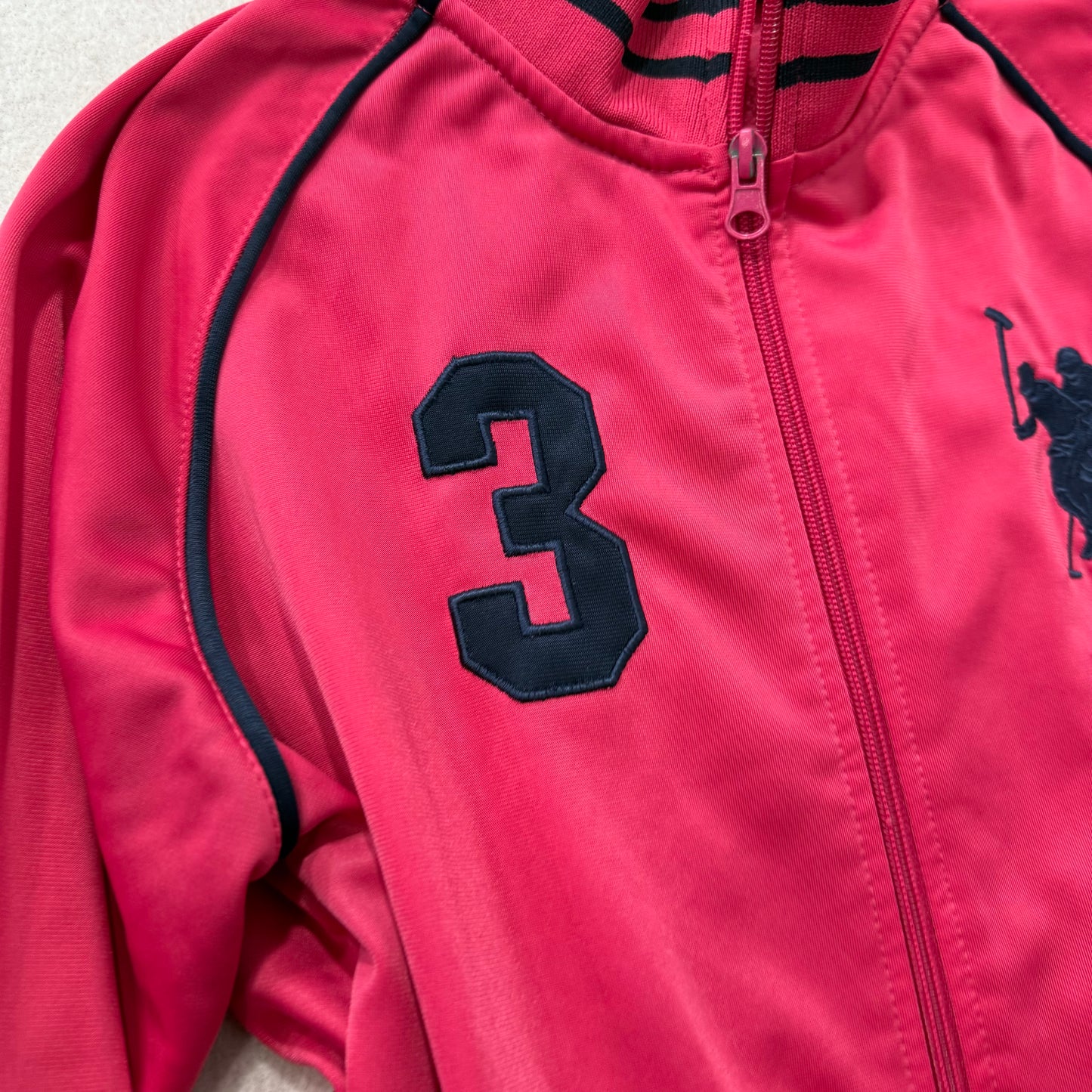 U.S. Polo Assn. Women's Hot Pink Full Zip Track Jacket Embroidered Logo Size L