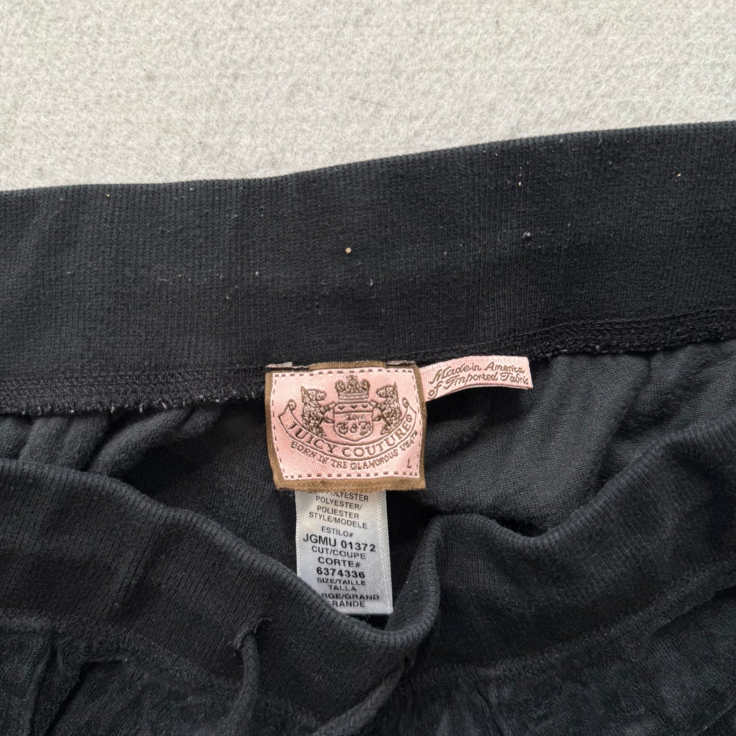 Vintage Juicy Couture Womens Black Velour Tracksuit Set Hoodie & Pant Y2k Size L