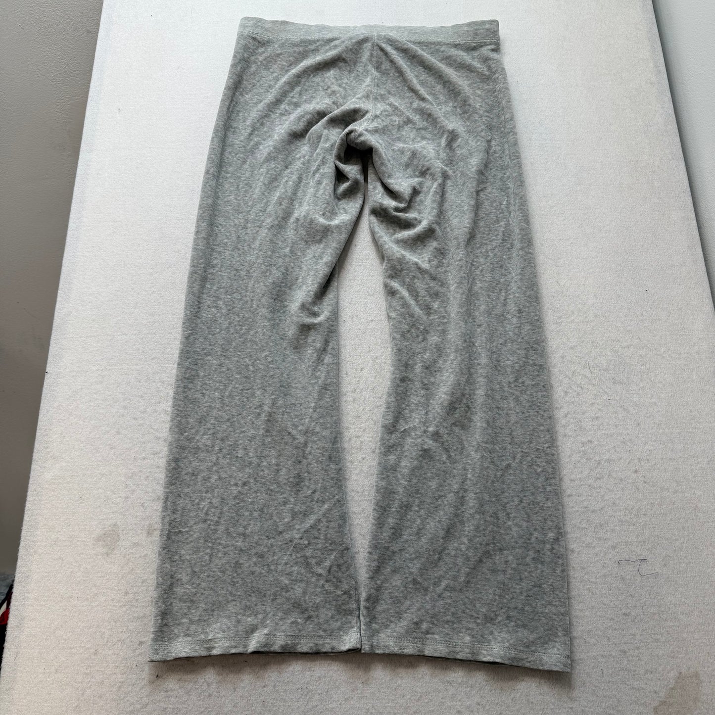 Juicy Couture Women's Heather Gray Velour Flared Track Pants Drawstring Size M