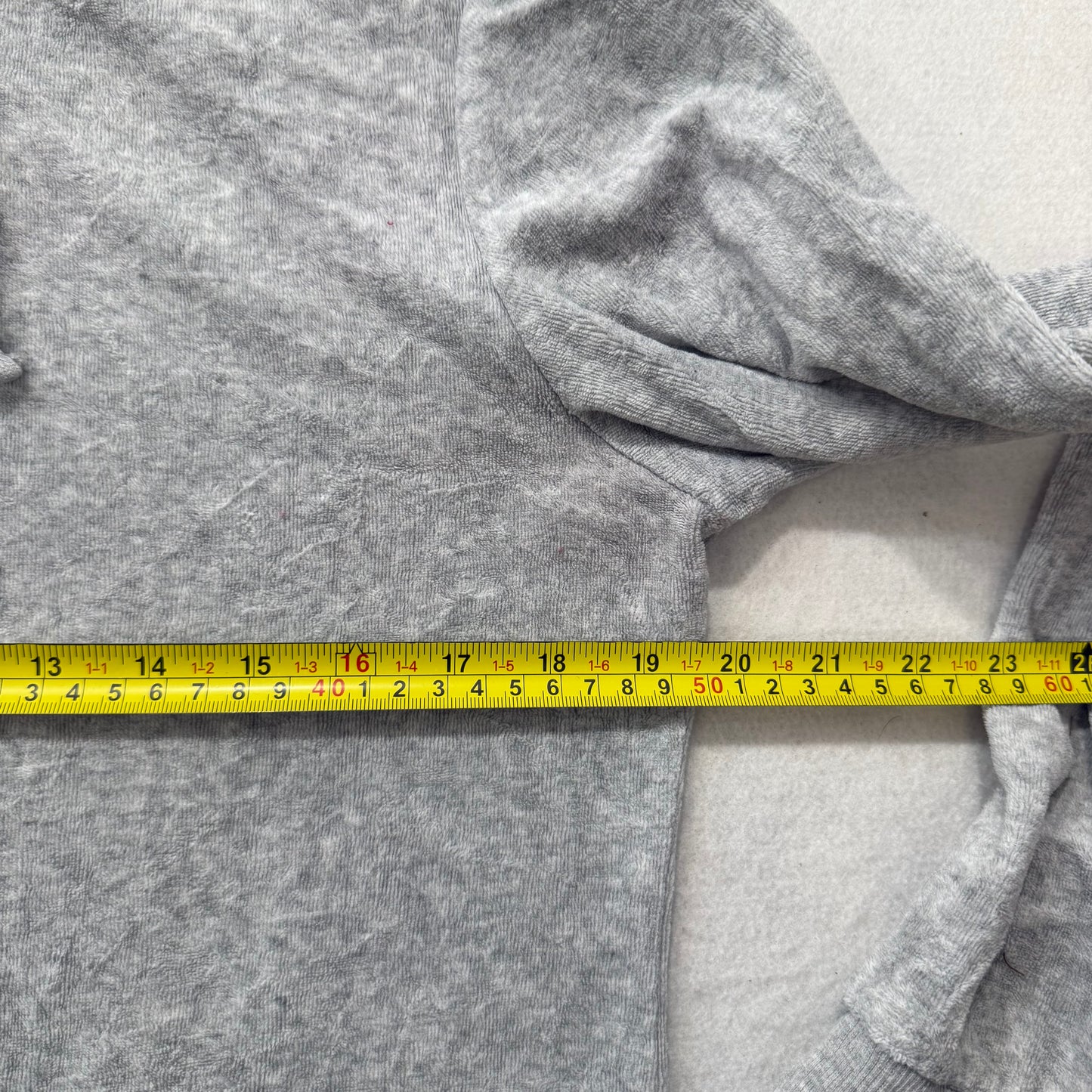 Vintage Juicy Couture Women's Heather Gray Velour Full Zip Hoodie Preppy Size L