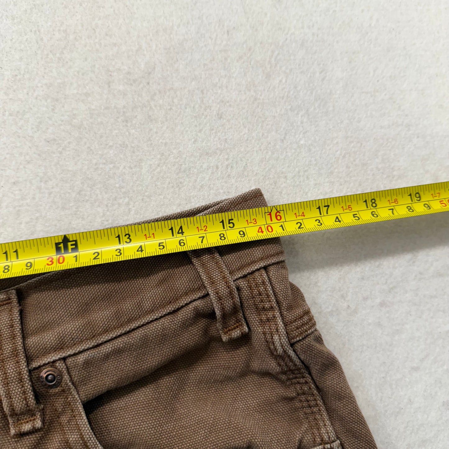 Dickies Men's Brown Canvas Carpenter Pants Workwear Straight Leg Size 32 x 32