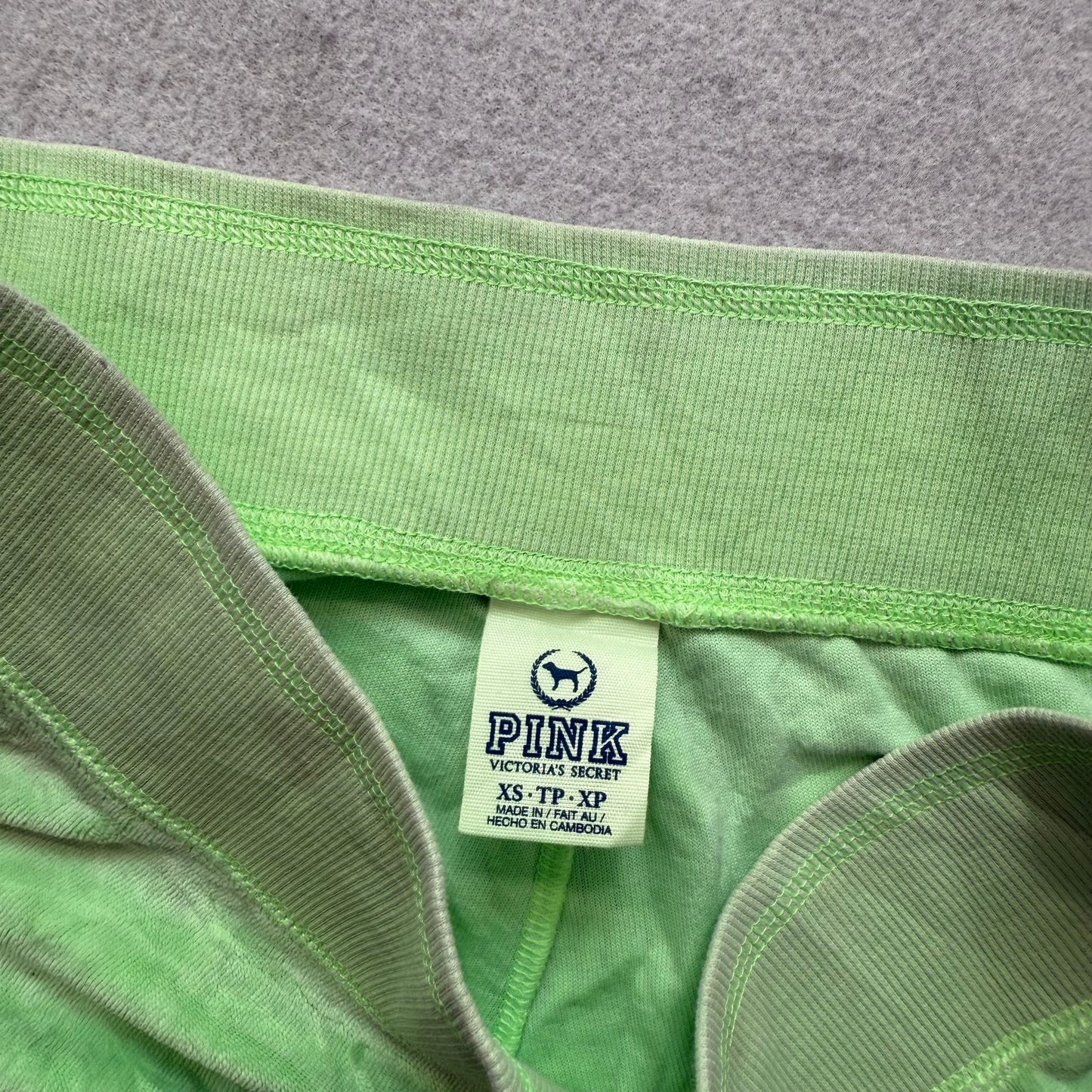 Victoria's Secret PINK Women's Sage Green Flared Yoga Pants Heart Sequin Size XS