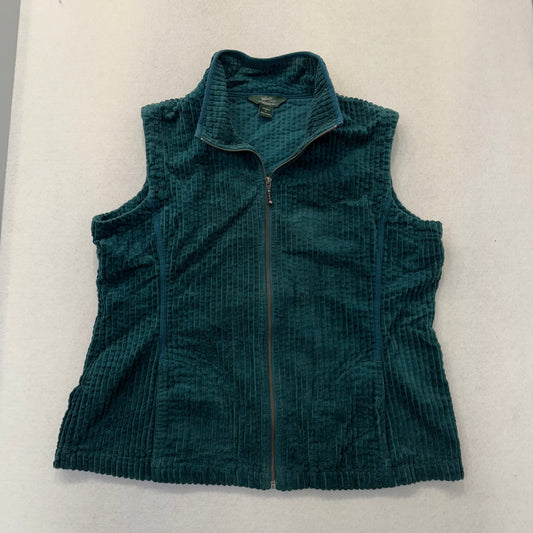 Woolrich Women’s Dark Teal Corduroy Quilted Full Zip Vest Size XL