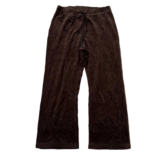 Vintage Juicy Couture Women's Brown Velour Flared Wide Leg Track Pants Size L
