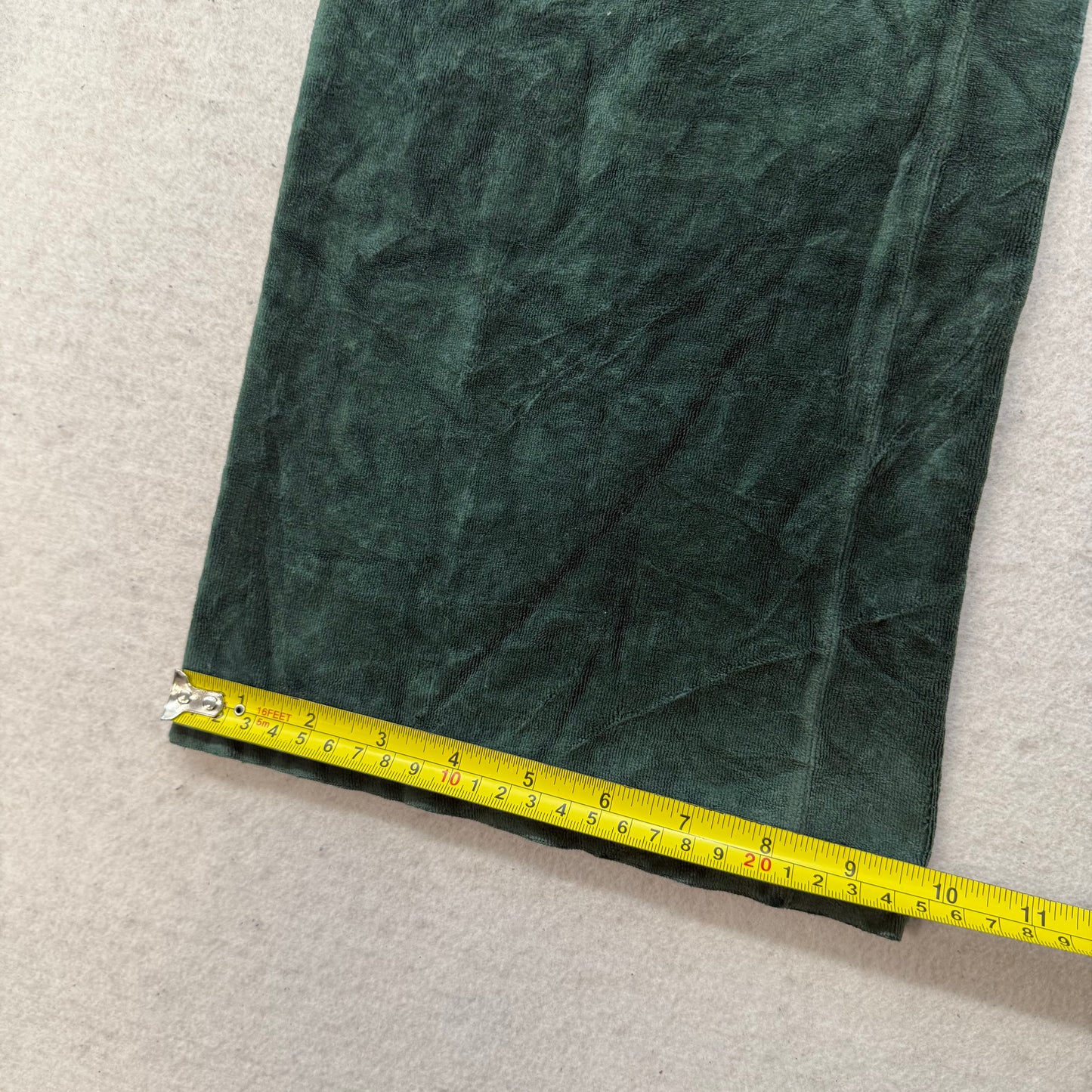 Vintage Juicy Couture Womens Dark Green Velour Flared Track Pant Low Rise Size S