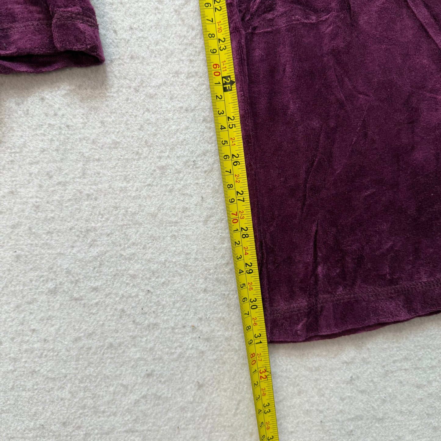 Juicy Couture Women Dark Plum Velour Wide Leg Flare Track Pant Drawstring Size M