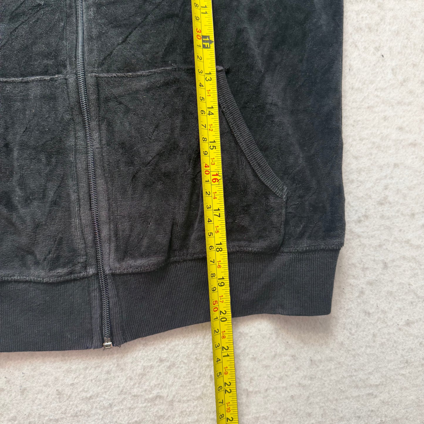 Vintage Juicy Couture Her Royal Couture Womens Black Velour Hoodie & Pant Size S