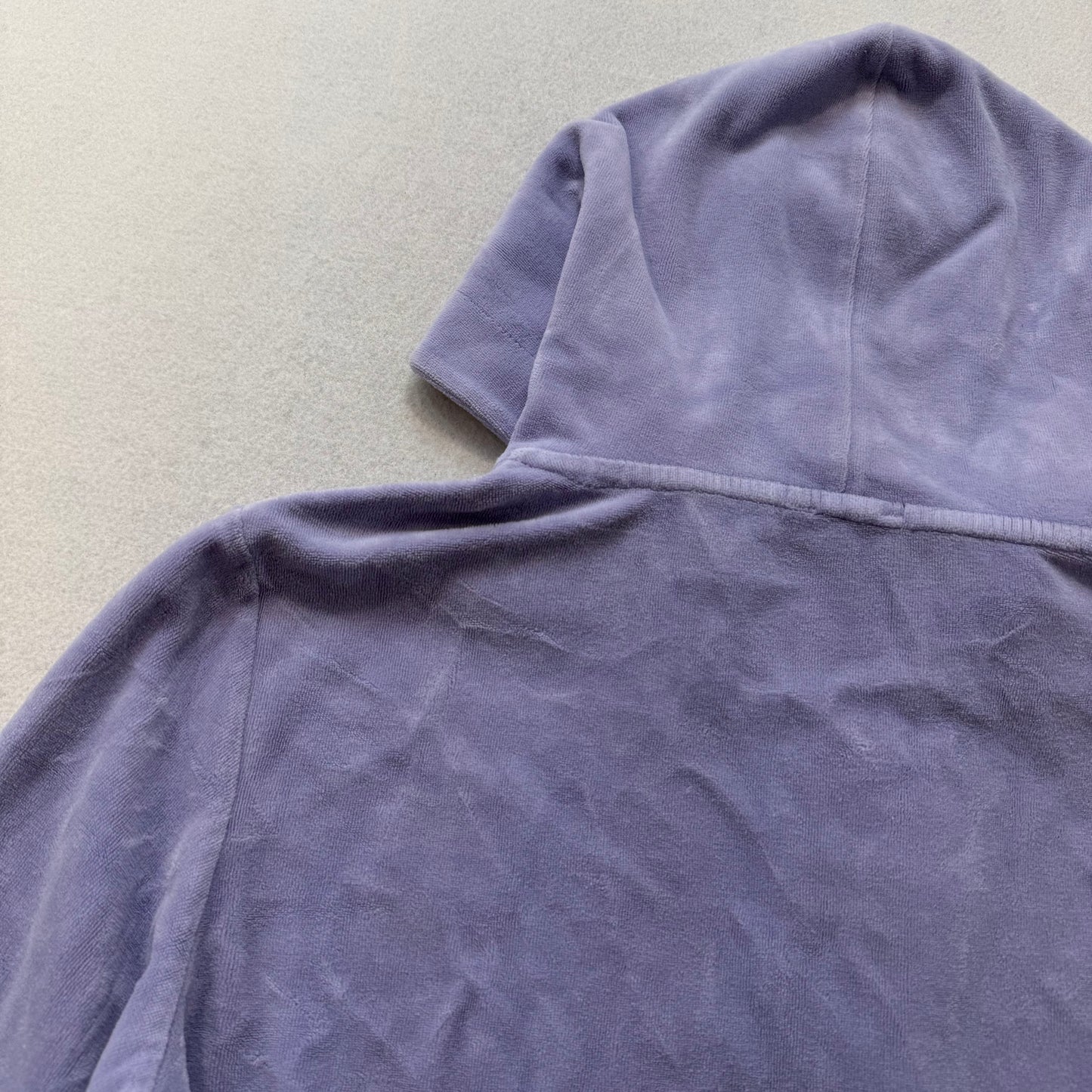 Vintage Juicy Couture Women's Lavender Velour Full Zip Hoodie Loungewear Size L
