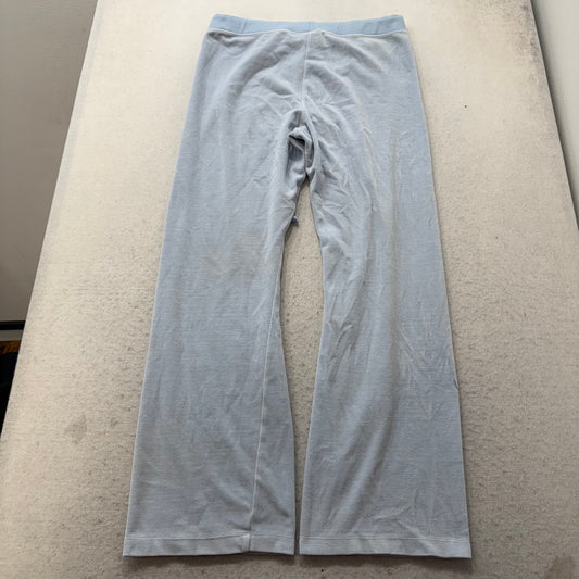 Juicy Couture Women Light Pastel Blue Velour Flared Track Pant Drawstring Size M