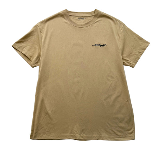 ED HARDY BLACK EMBROIDERED SAND TEE