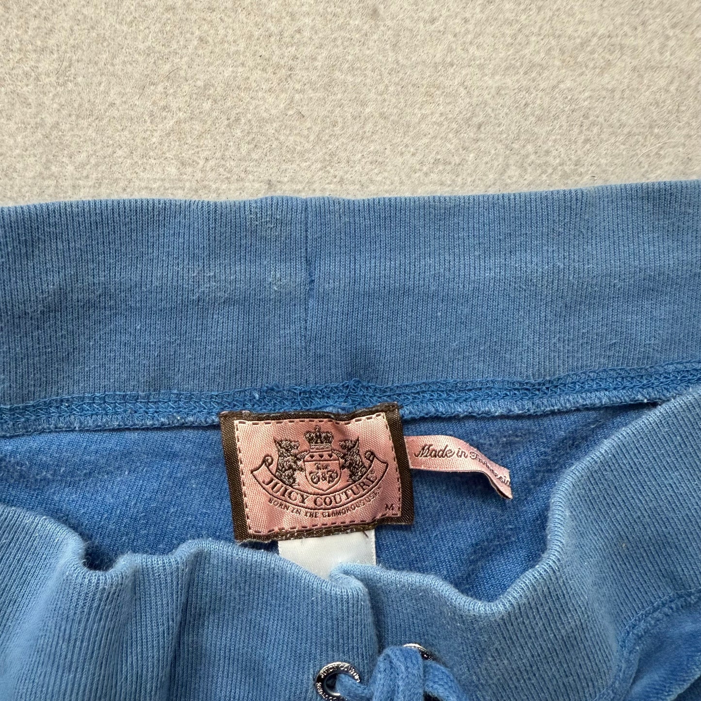 Juicy Couture Women's Deep Sea Blue Velour Flared Track Pant Loungewear Size M