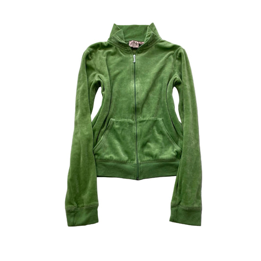 Juicy Couture Women's Apple Green Velour Full Zip Track Jacket Casual Y2k Size M