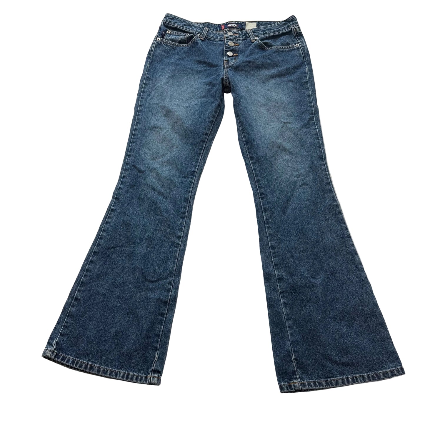 Vintage Bongo Women's Blue Flared Denim Jeans Button Fly Y2K Classic Size 31x31