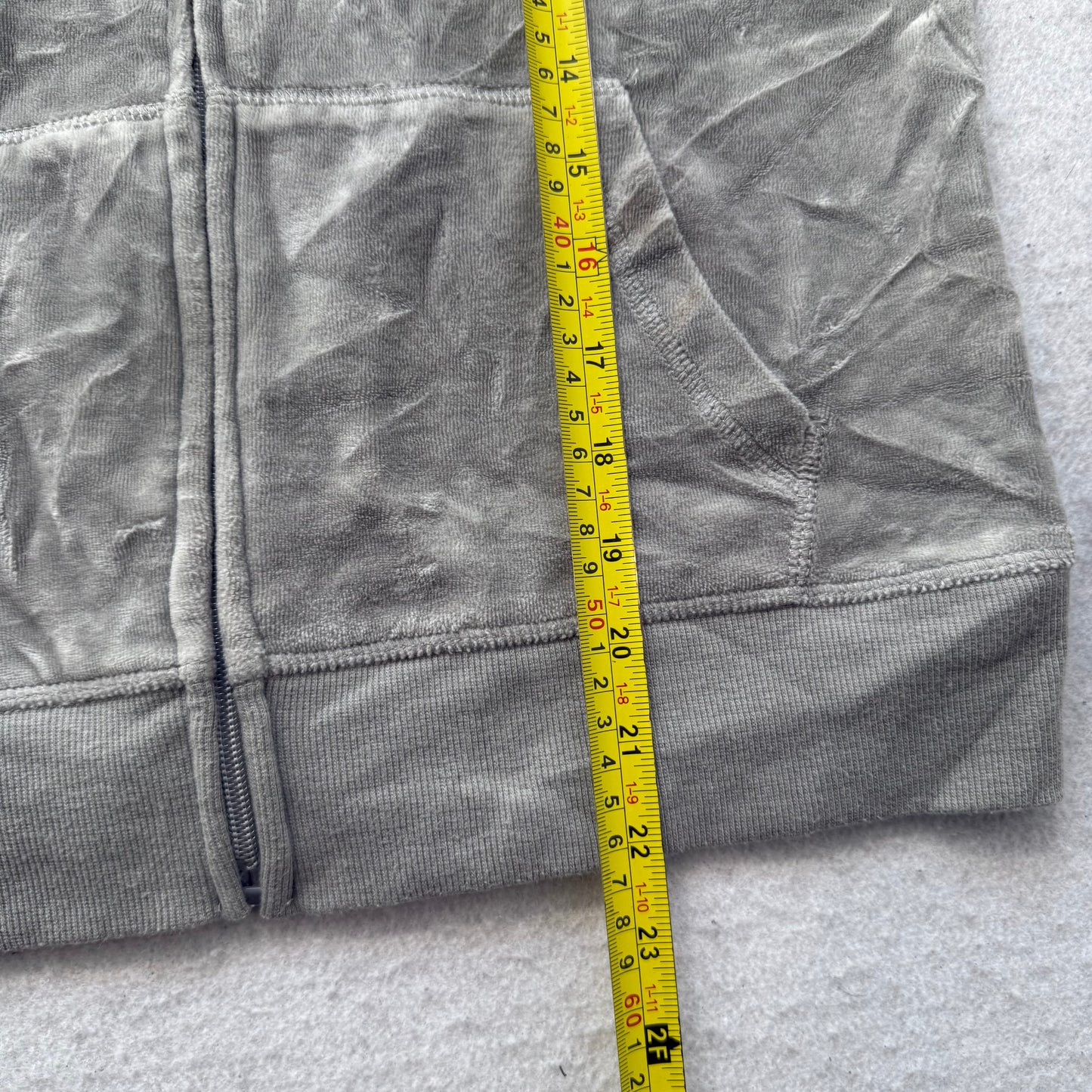 Vintage Juicy Couture Womens Sage Gray Velour Tracksuit Set Hoodie & Pant Size L