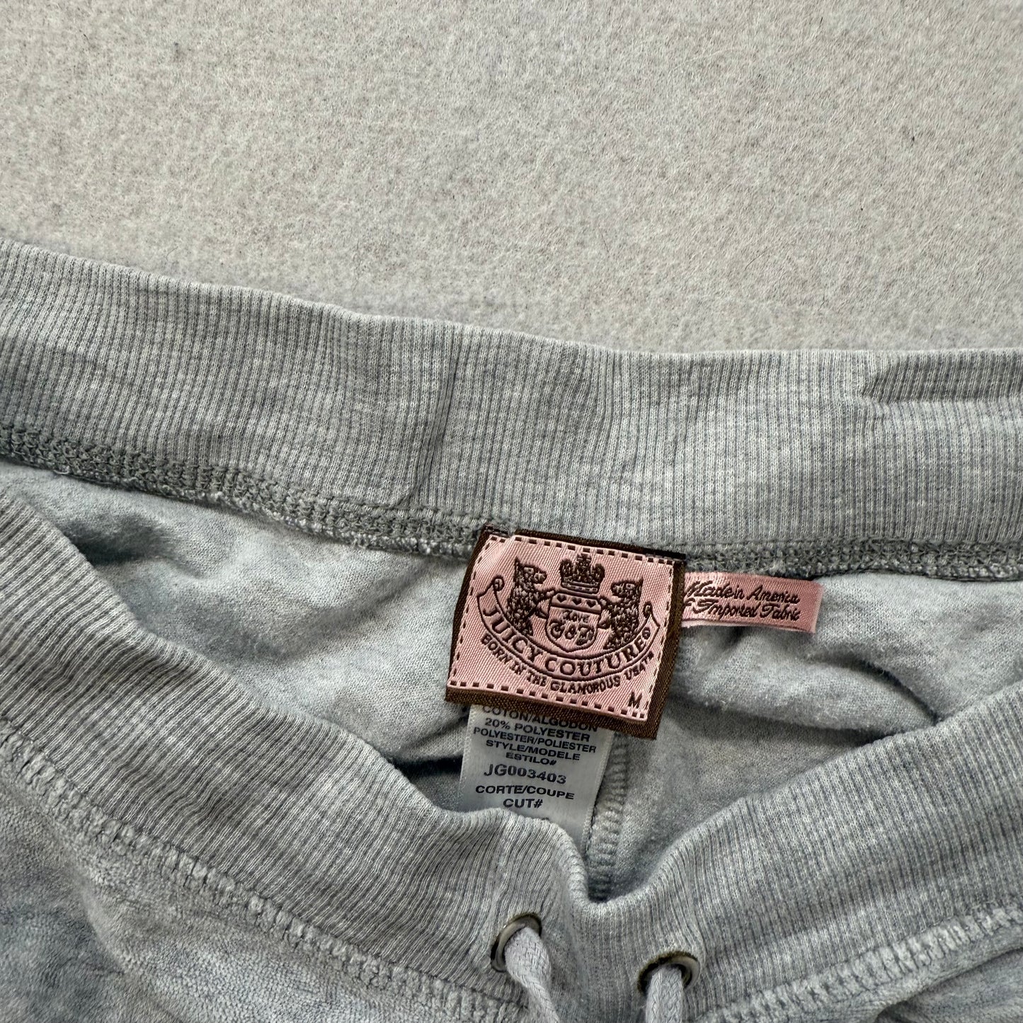 Juicy Couture Women's Heather Gray Velour Flared Track Pant Loungewear Size M