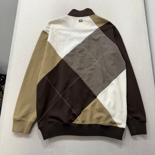 Ecko Unltd. Men's Multicolor Cotton Blend Argyle Track Jacket Streetwear Size L