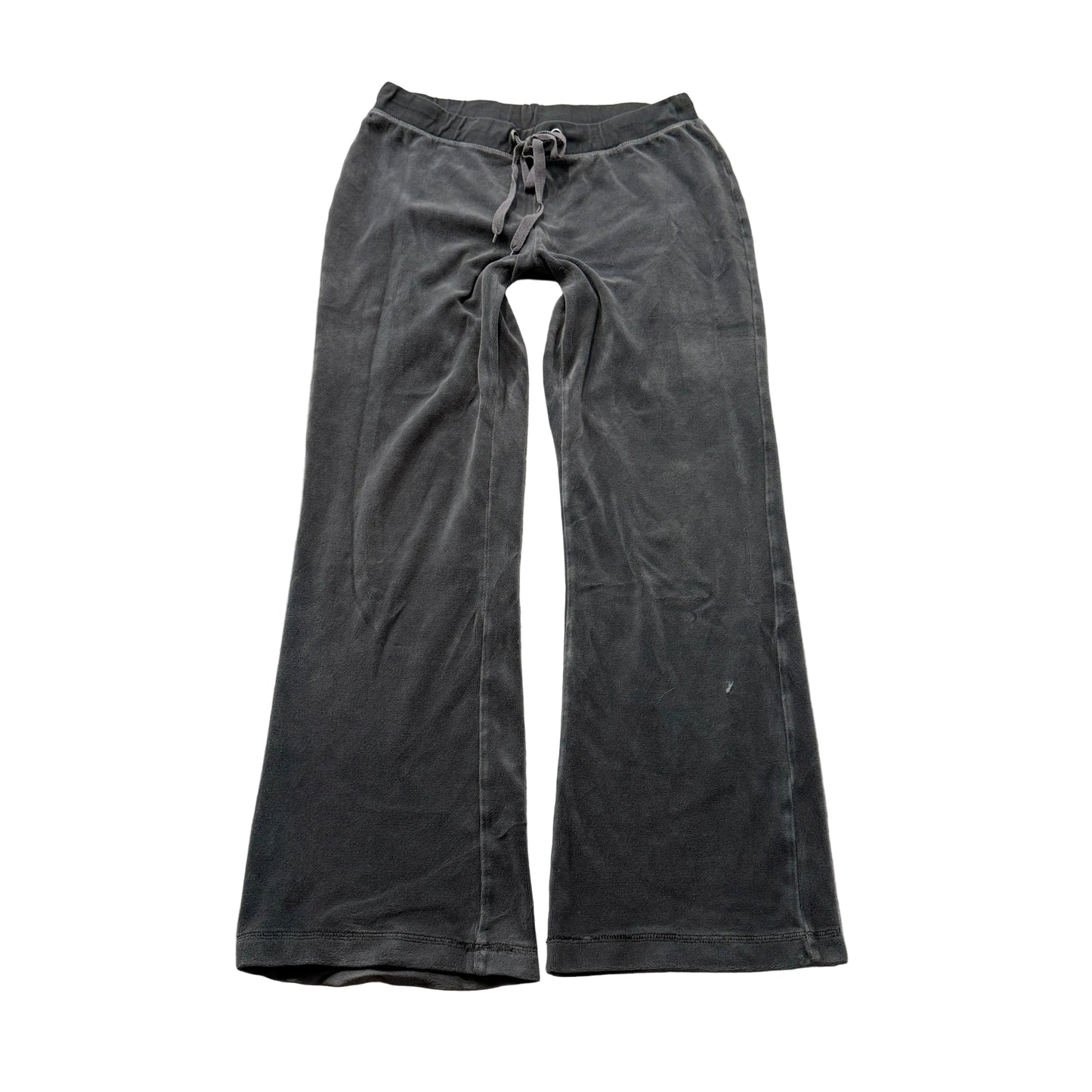 Vintage Juicy Couture Women's Dark Grey Velour Flared Leg Track Pants Size S