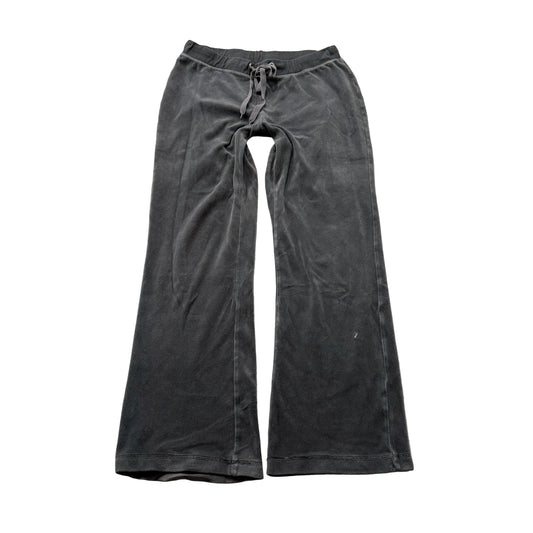 Vintage Juicy Couture Women's Dark Grey Velour Flared Leg Track Pants Size S