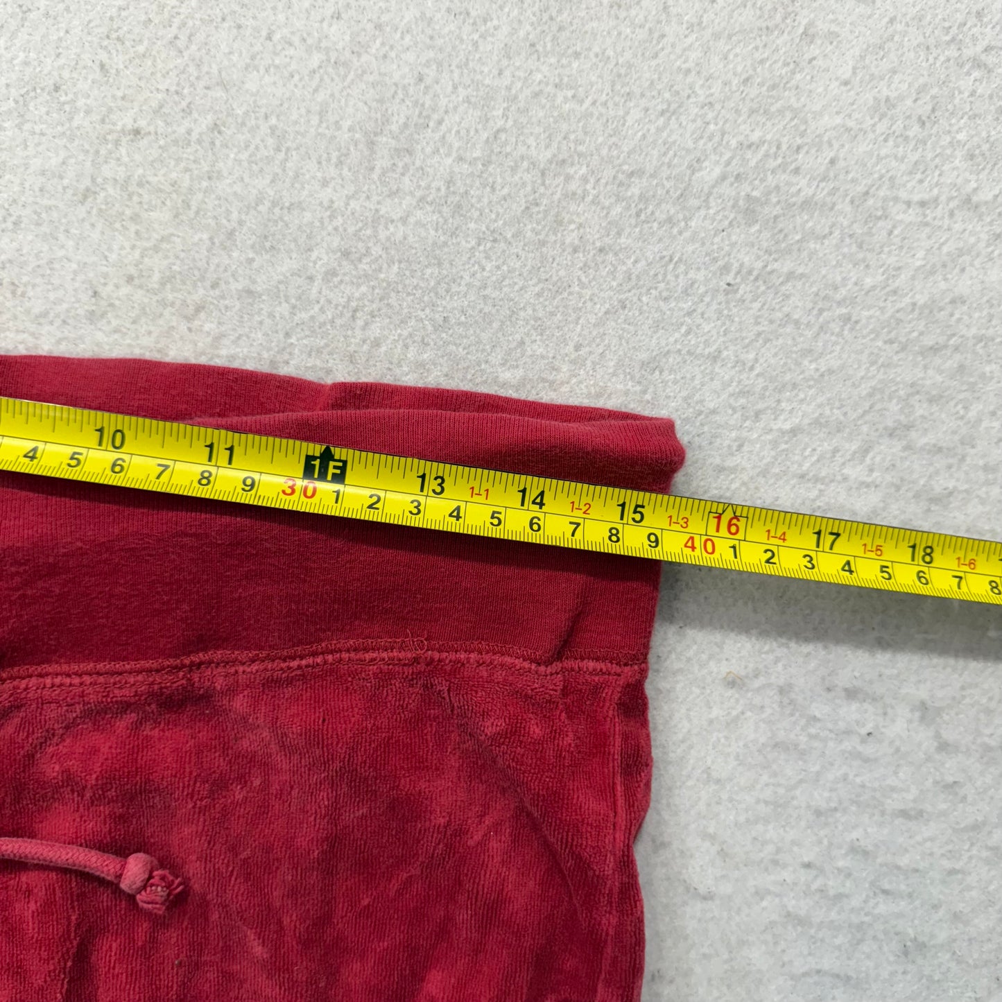 Juicy Couture Women's Red Velour Flared Track Pants Loungewear Drawstring Size M