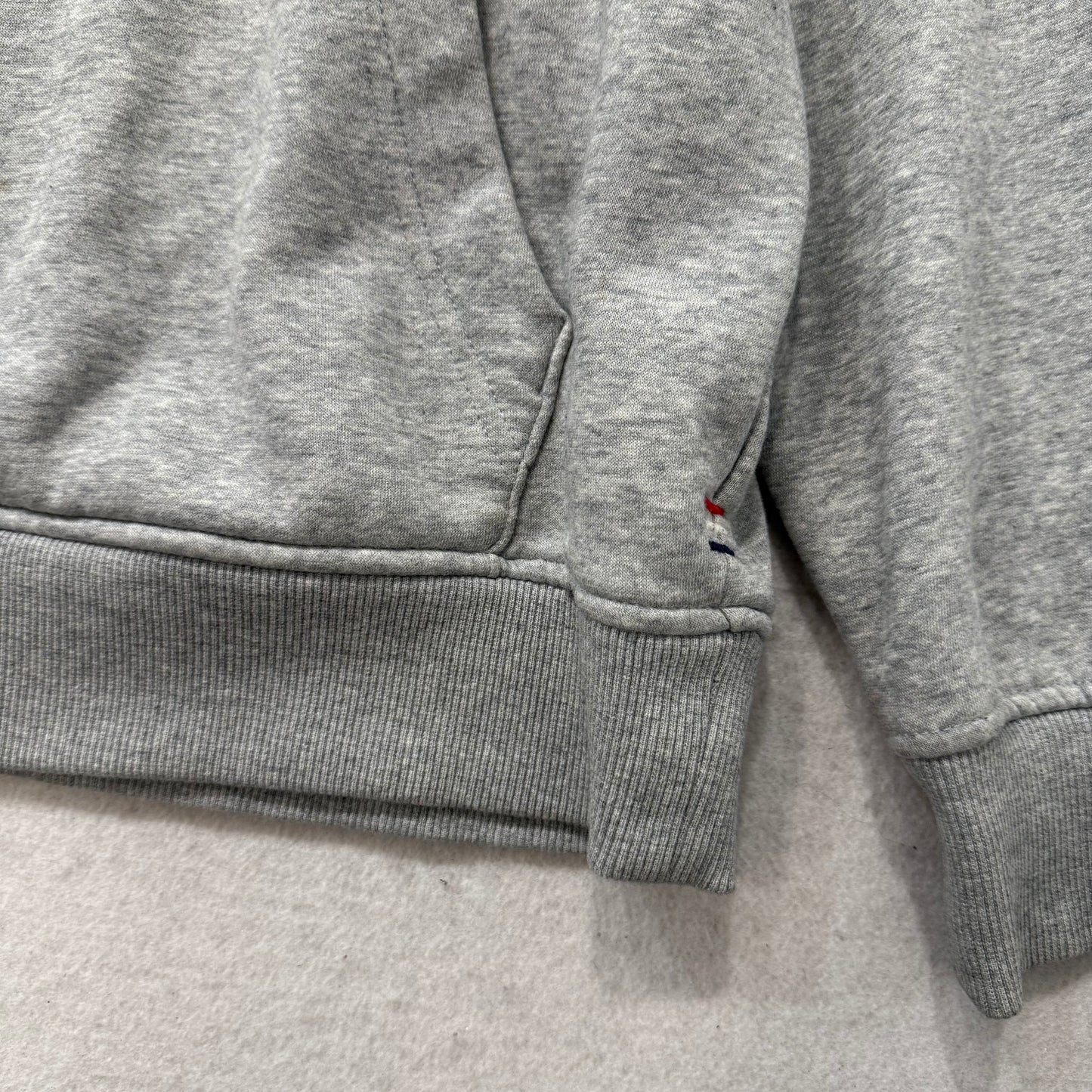 Tommy Jeans Men's Gray Cotton Blend Pullover Hoodie Kangaroo Pocket Logo Size L