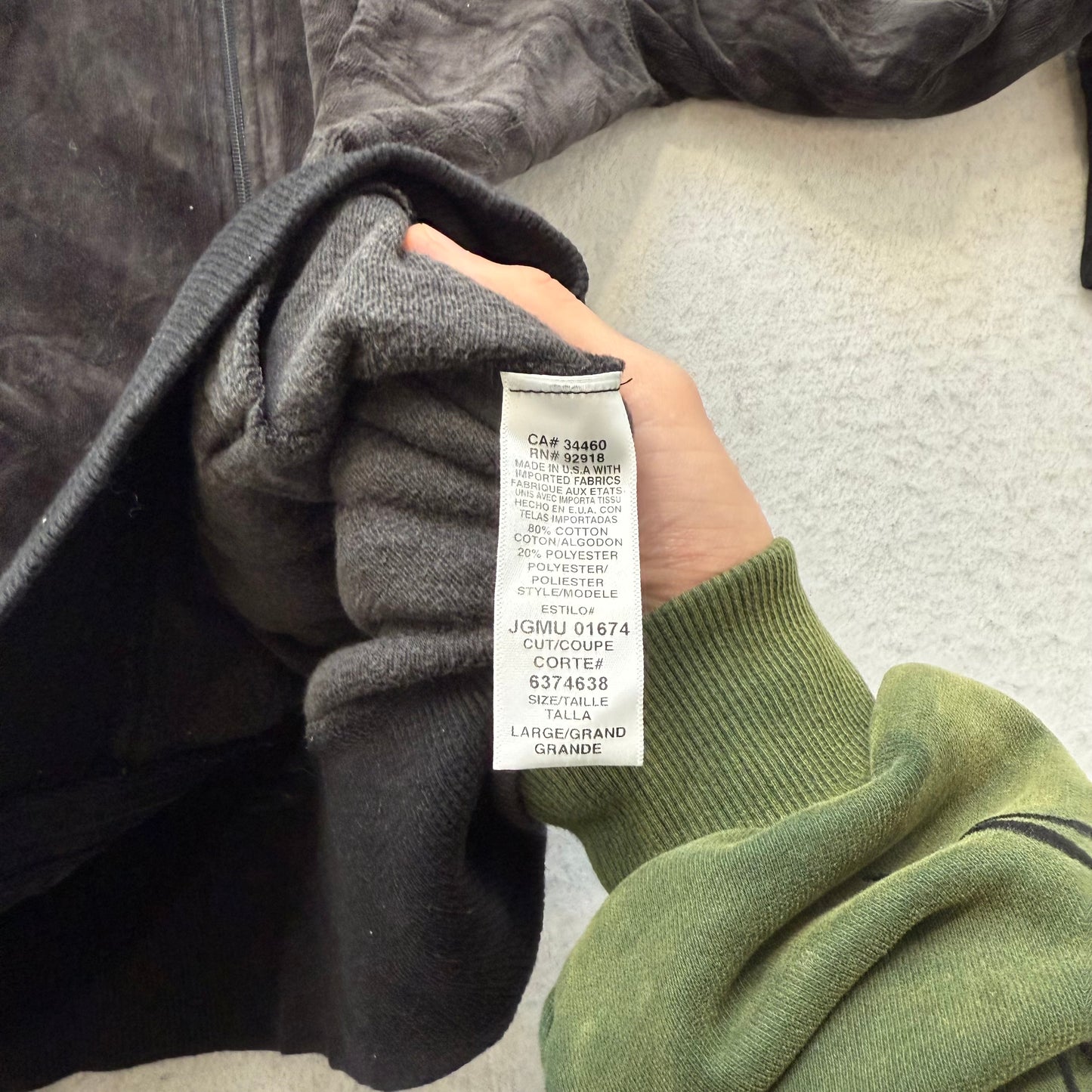 Vintage Juicy Couture Women's Charcoal Velour Tracksuit Set Jacket & Pant Size L