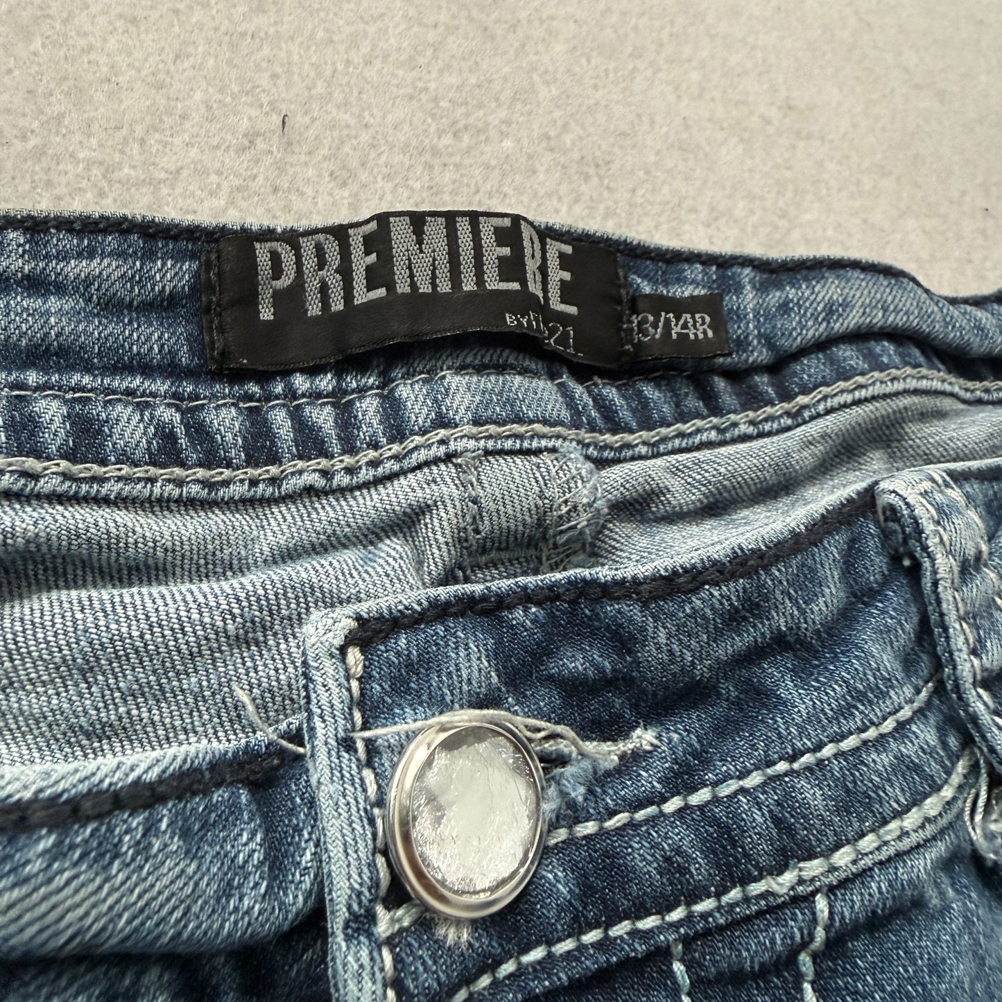 Premiere by rue21 Women's Blue Bootcut Denim Jeans Pockets Classic Size W33