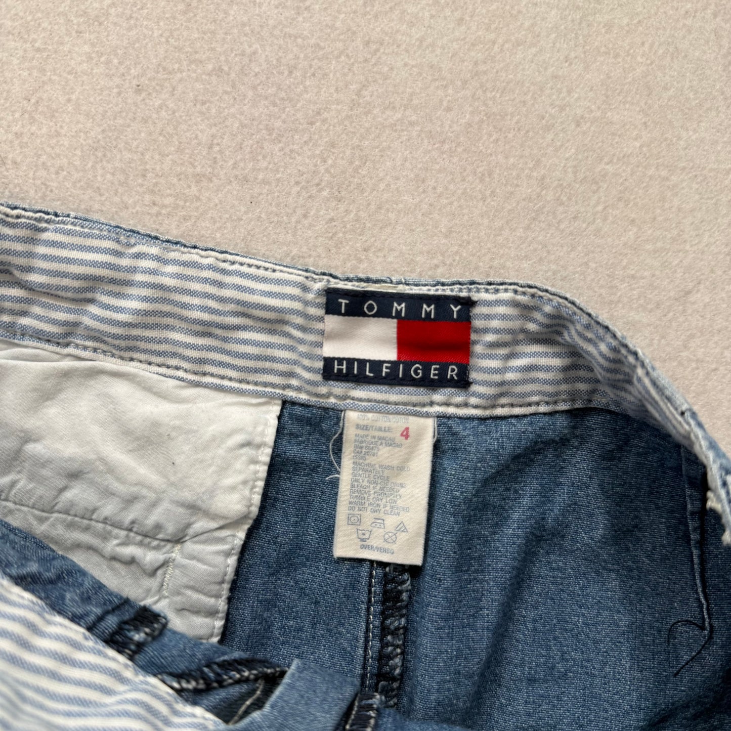 Tommy Hilfiger Blue Denim Skirt Size S Classic Button Fly