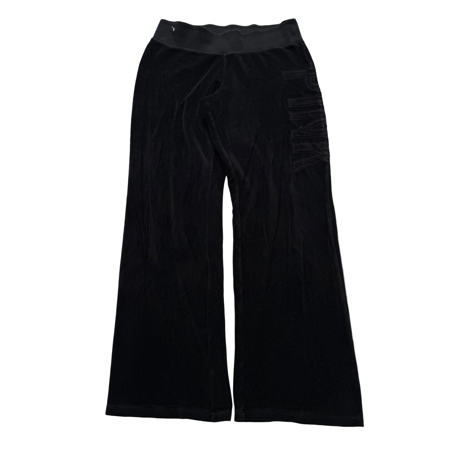 PINK Victoria's Secret Women's Jet Black Velour Flared Leg Track Pants Size S