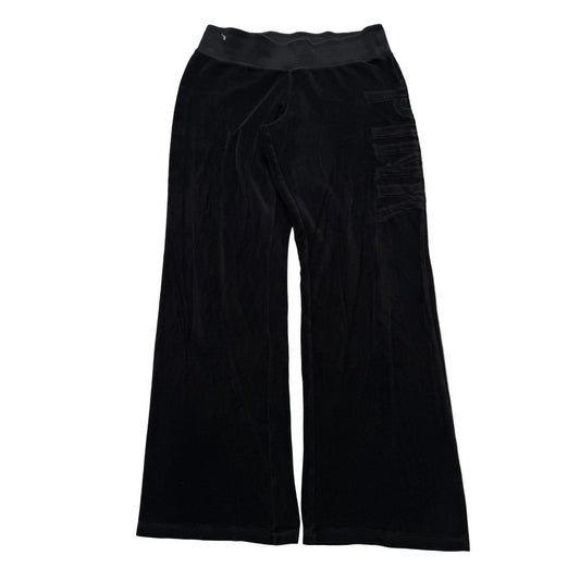 PINK Victoria's Secret Women's Jet Black Velour Flared Leg Track Pants Size S