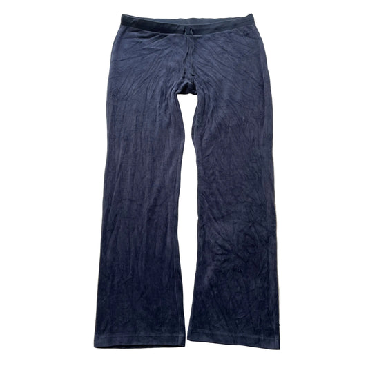 Juicy Couture Women's Navy Blue Velour Flared Leg Track Pants Drawstring Size XL