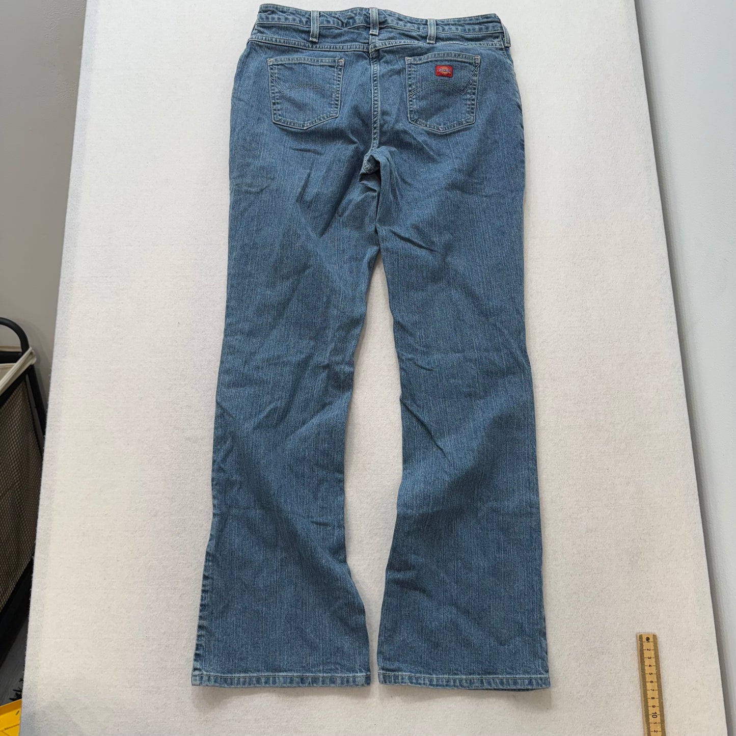 Dickies Blue Denim Flare Jeans Front Slant Pockets Size 32