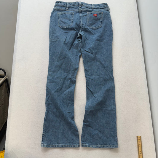 Dickies Blue Denim Flare Jeans Front Slant Pockets Size 32