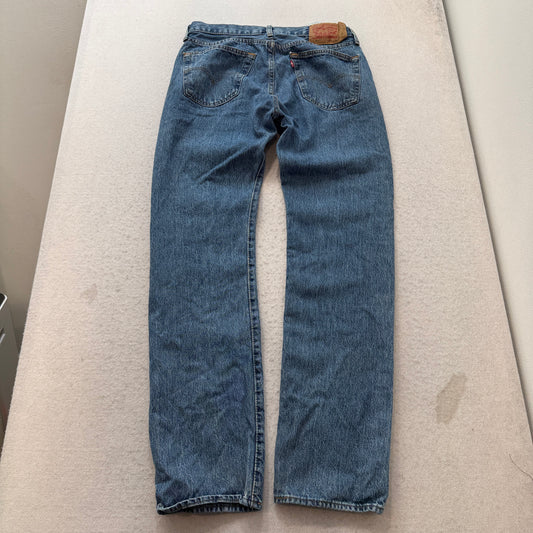 Levi's 501 Men's Blue Denim Jeans Button-Fly Pockets Classic Fit Size W33xL34