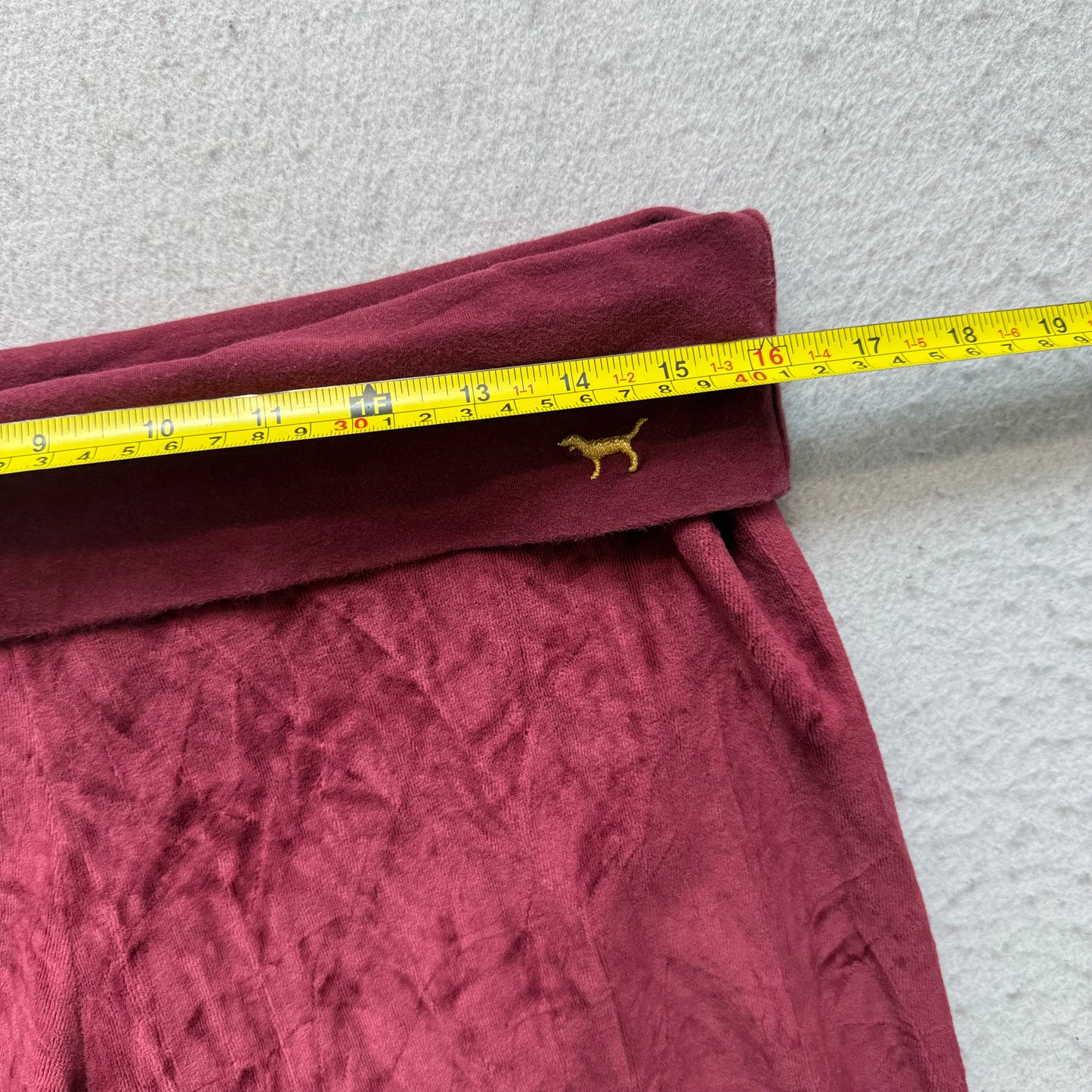 2006 Victoria's Secret PINK Women's Maroon Velour Flared Track Pant Logo Size M