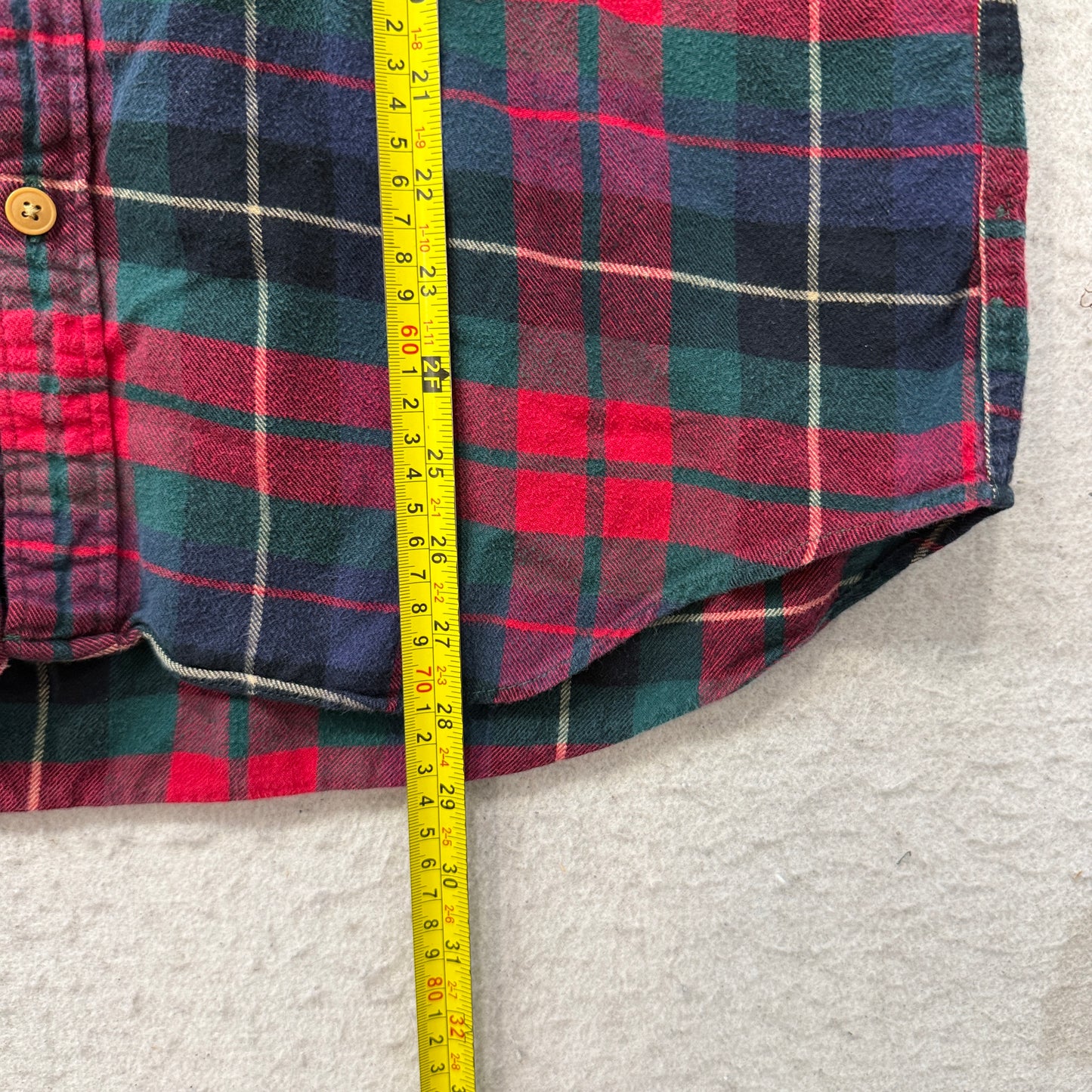 J.Crew Mens Red Blue Plaid Flannel Shirt Button Down Long Sleeve Classic Size XL