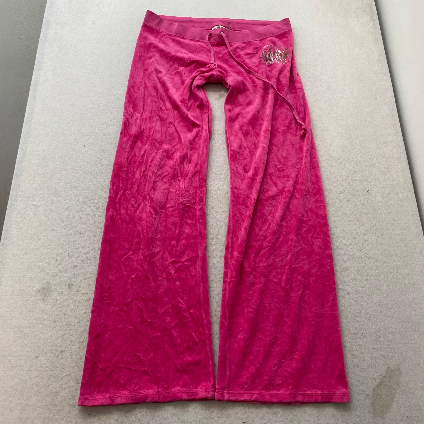Vintage Juicy Couture Women Hot Pink Velour Tracksuit Set Hoodie & Pant Size S/M