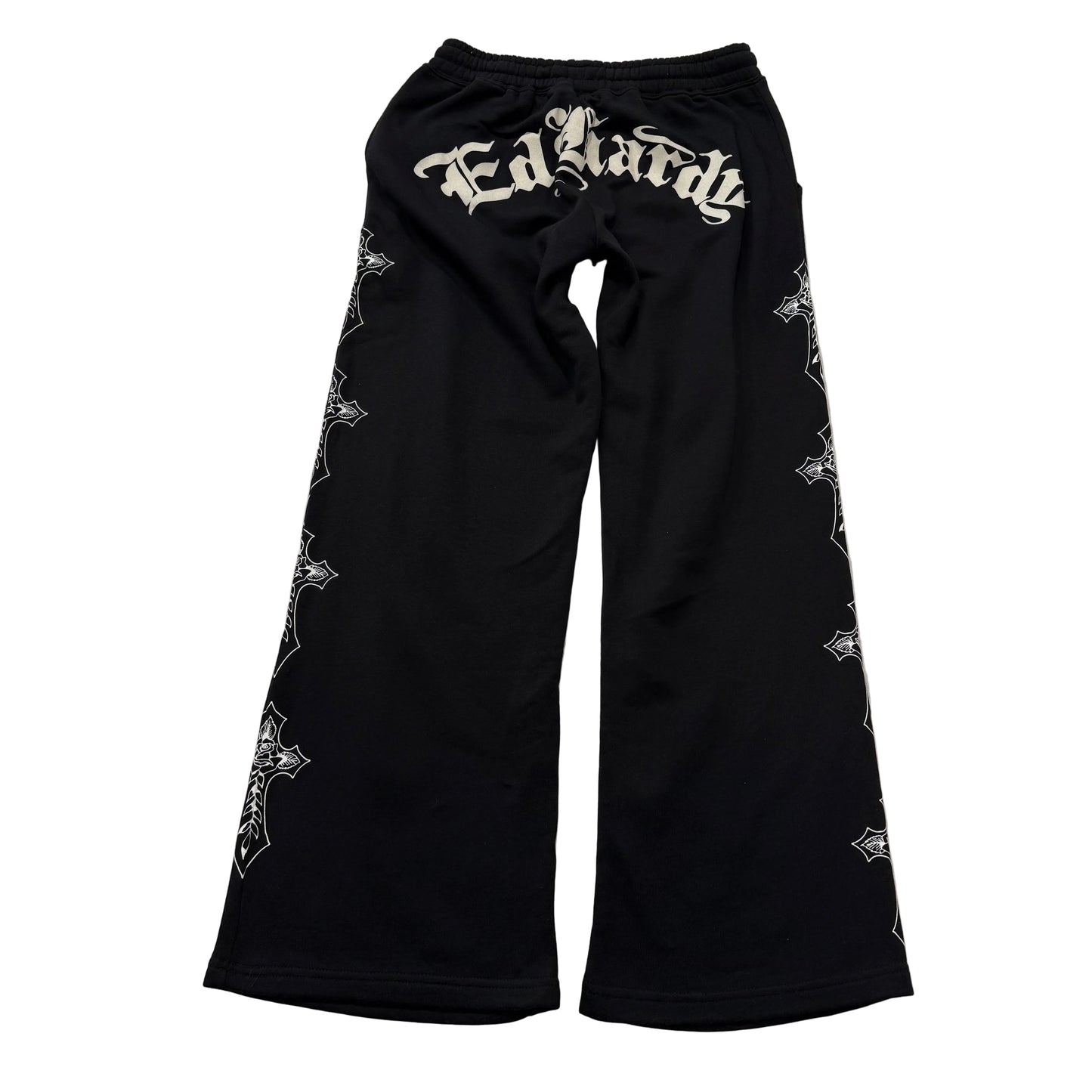 ED HARDY “Crosses” BLACK FLARE PANTS