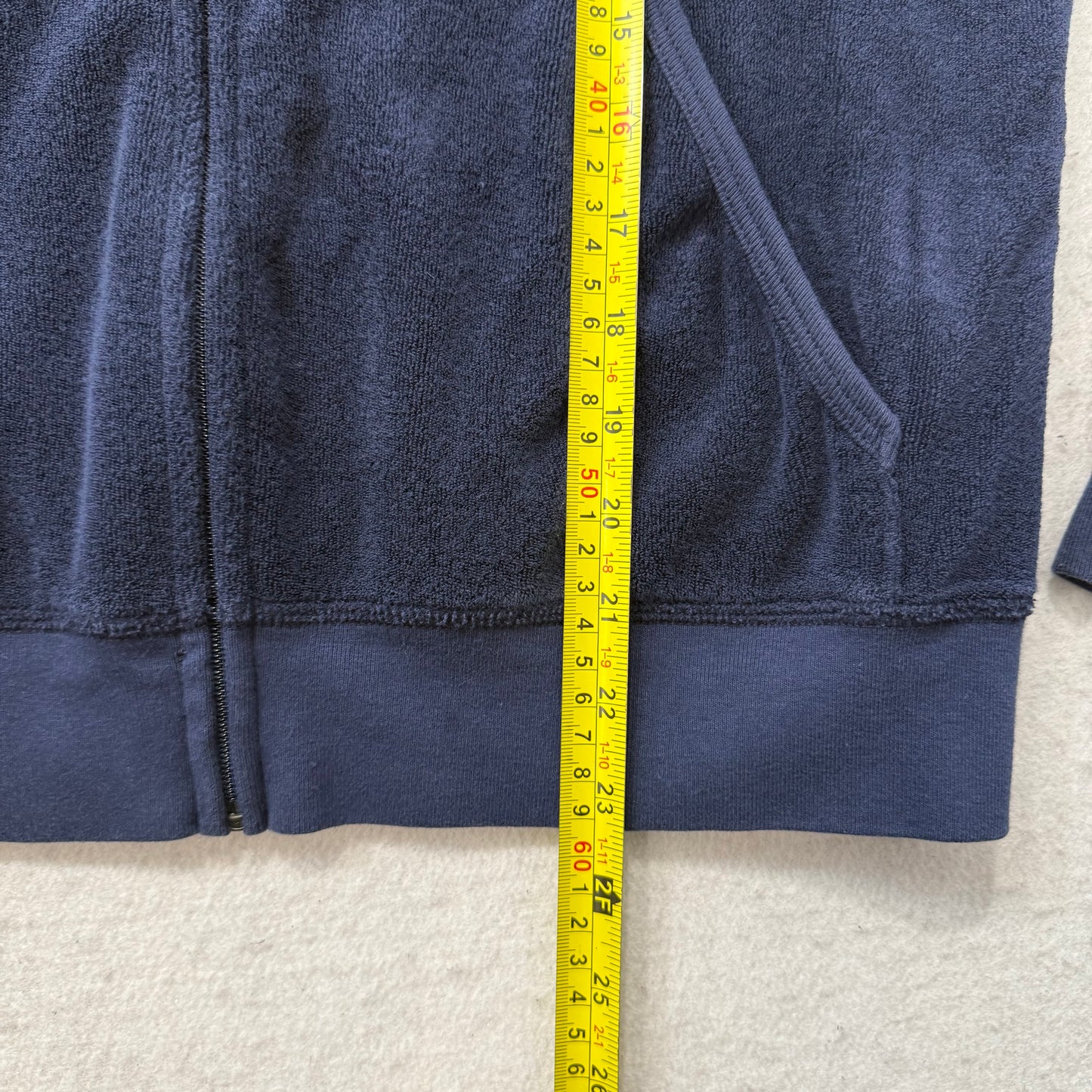 Juicy Couture Women's Navy Blue Terrycloth Full Zip Hoodie Graphic Logo Size XL