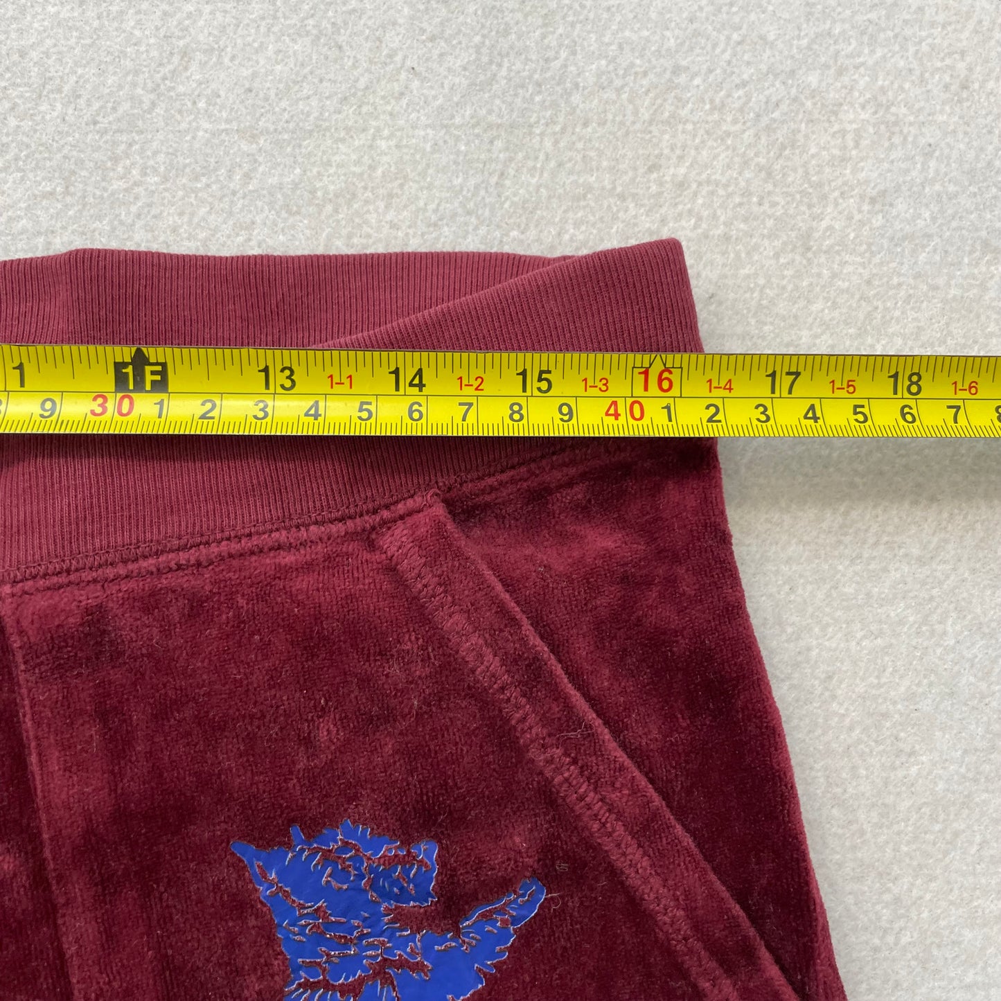 2003 Vintage Juicy Couture Women's Burgundy Velour Flared Leg Track Pant Size S