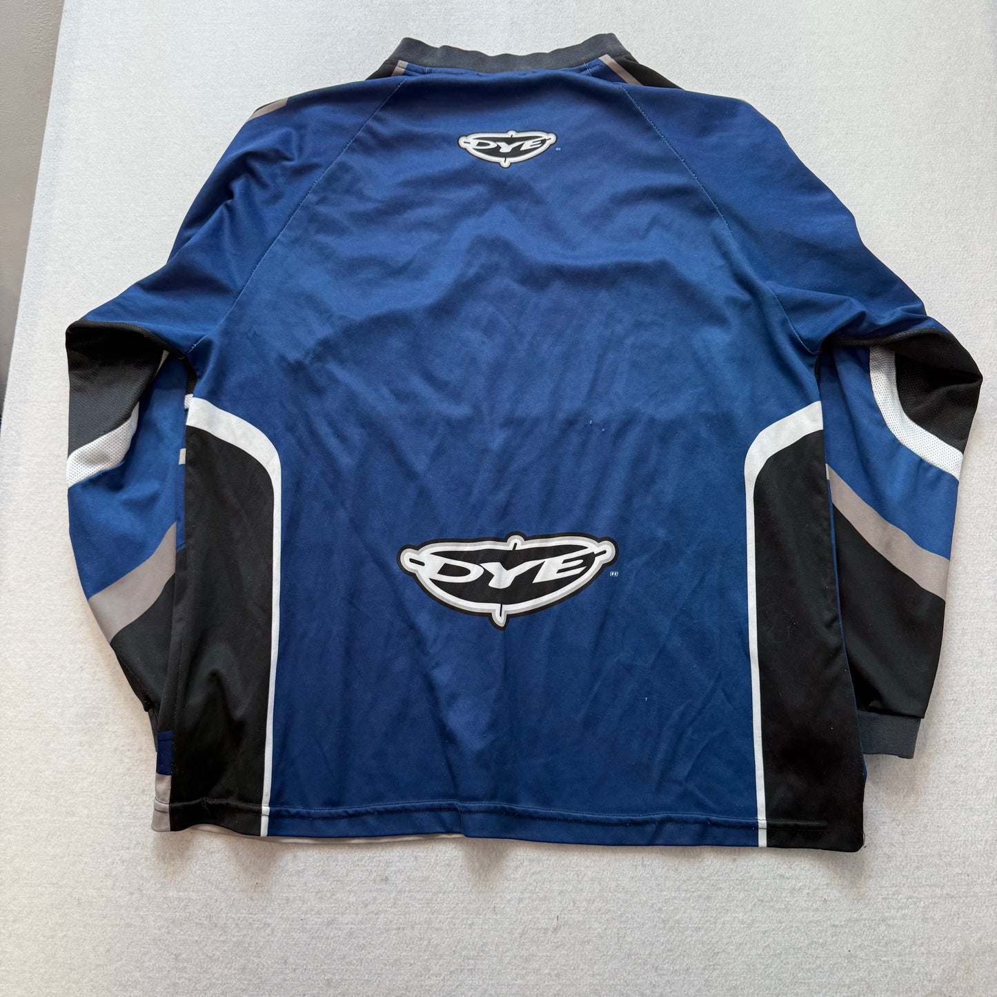 Dye Men's Navy Black Polyester Paintball Jersey Long Sleeves V-Neck Size XL