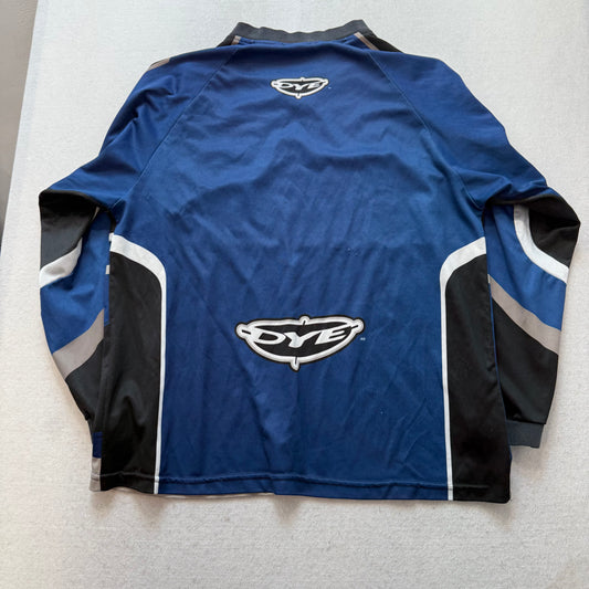 Dye Men's Navy Black Polyester Paintball Jersey Long Sleeves V-Neck Size XL
