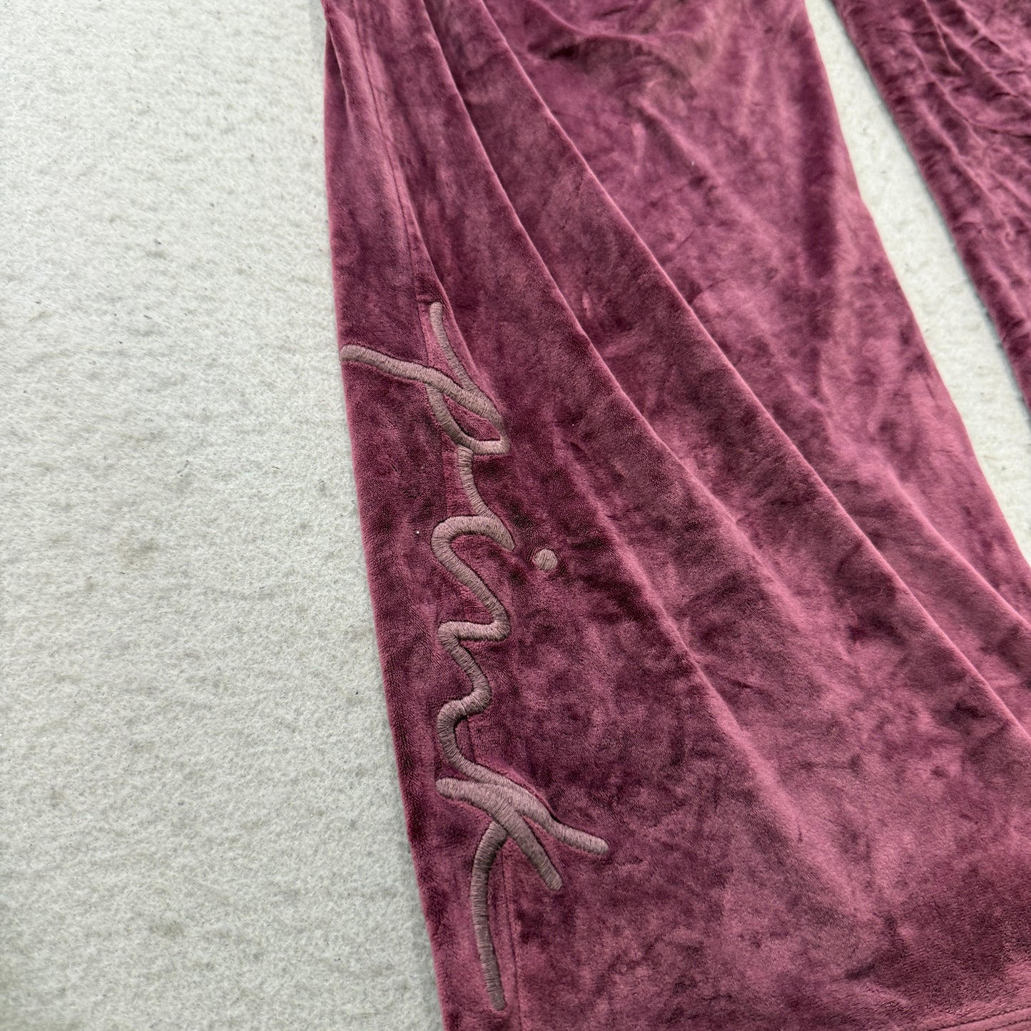 Victoria's Secret PINK Women's Maroon Wide Leg Sweatpants Loungewear Y2K Size L