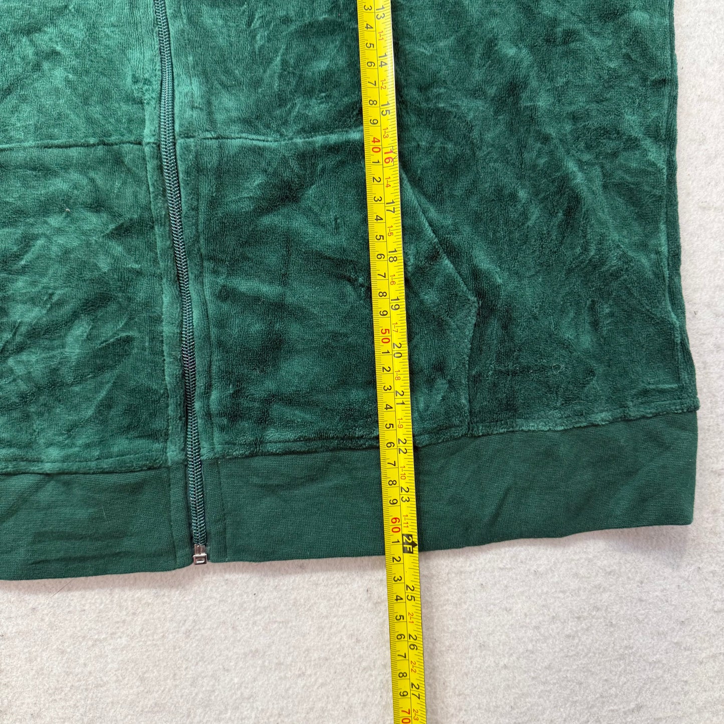 Juicy Couture Women's Brunswick Green Velour Full Zip Hoodie Loungewear Size XL
