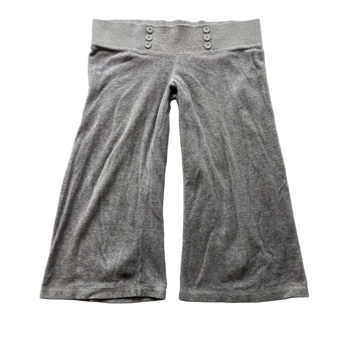 2003 Vintage Juicy Couture Women's Heather Gray Velour Flared Capri Pant Size M
