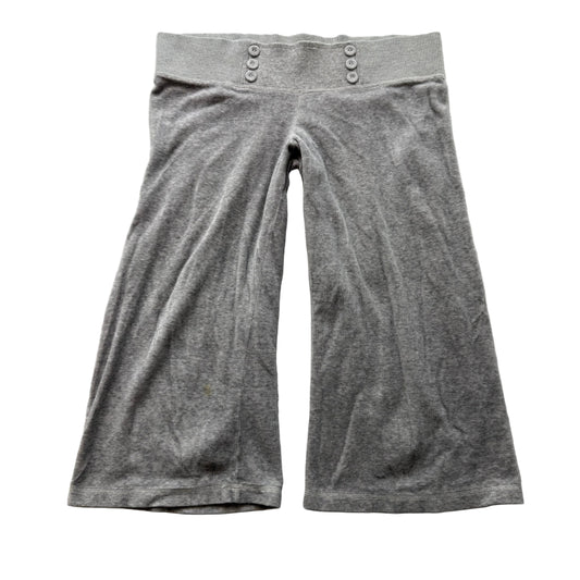 2003 Vintage Juicy Couture Women's Heather Gray Velour Flared Capri Pant Size M