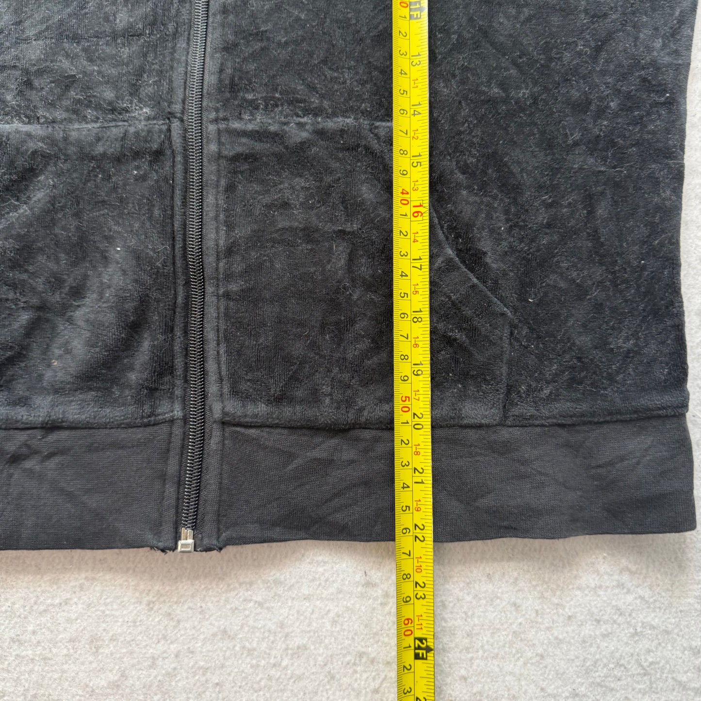 Juicy Couture Women's Black Velour Tracksuit Set Hoodie & Flared Pant Size M/L