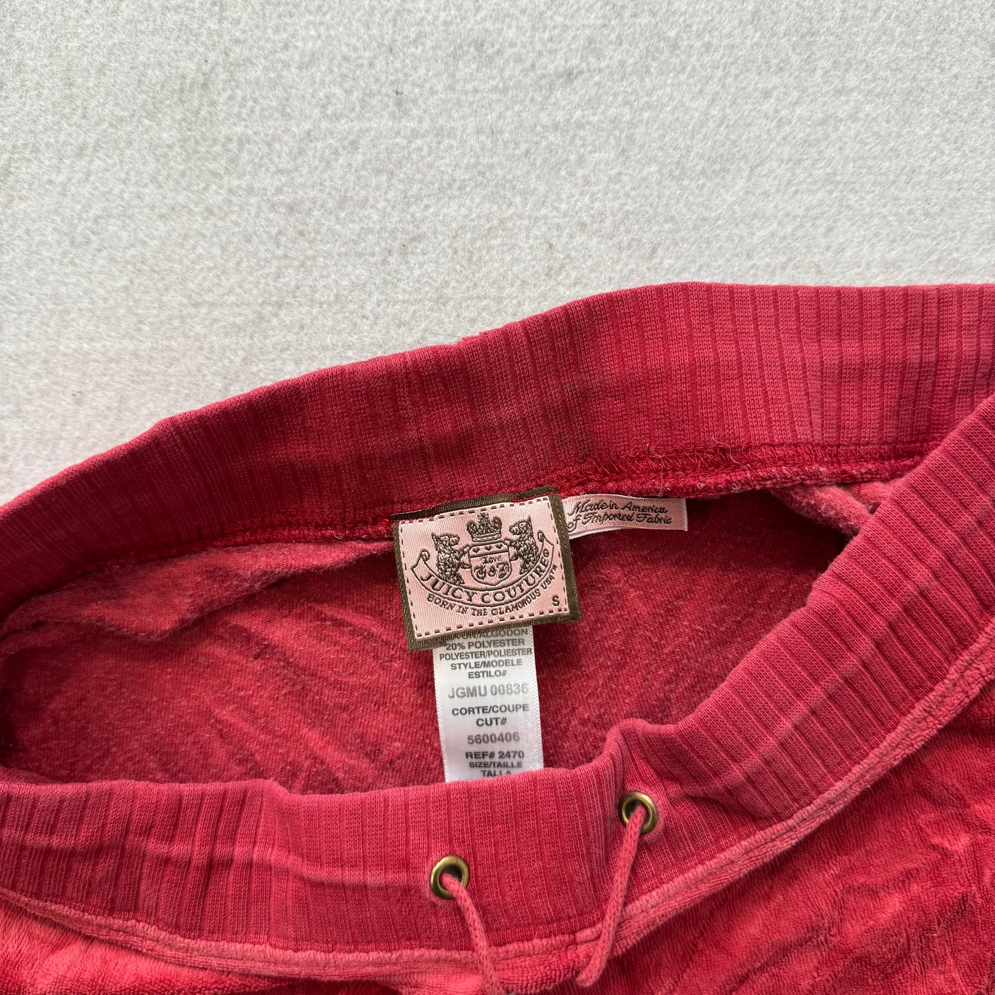 Vintage Juicy Couture Womens Brick Red Velour Flare Track Pant Loungewear Size S