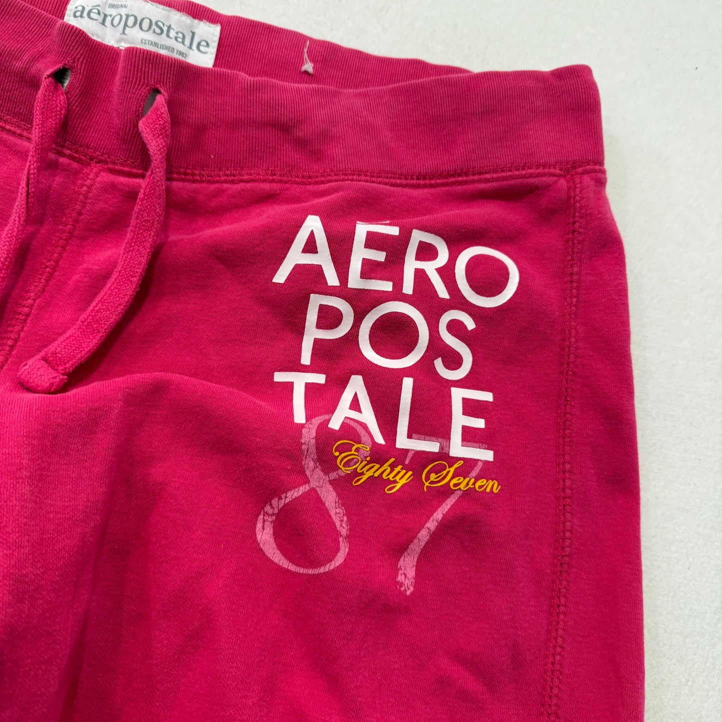 Aéropostale Women's Hot Pink Velour Fit & Flare Sweatpants Script Logo Size L